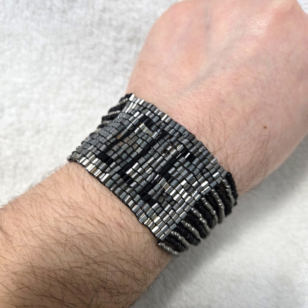 Black and Silver Cleveland Bracelet